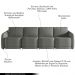 Sofá Cama Modulado Retrátil e Reclinável Decorativo Varsóvia 436cm Linho Cinza Chumbo G33 - Gran Belo