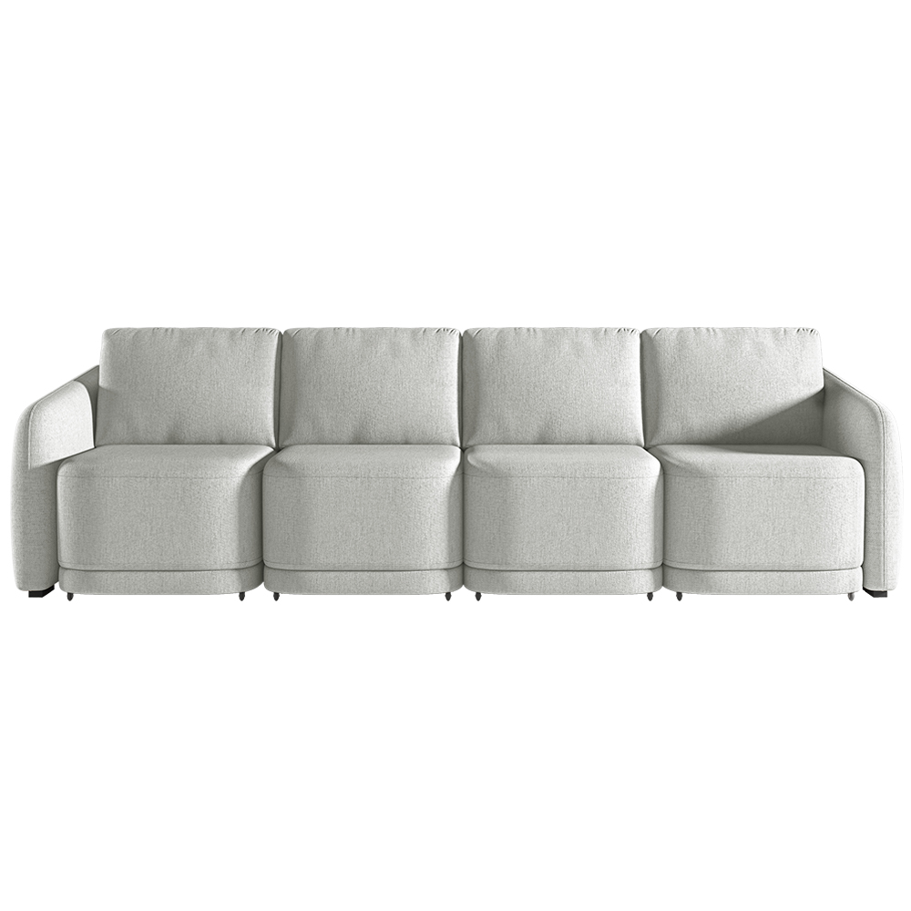 Sofá Cama Modulado Retrátil e Reclinável Decorativo Varsóvia 436cm Linho Cinza G33 - Gran Belo