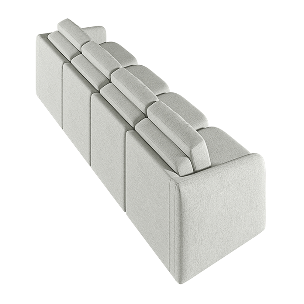 Sofá Cama Modulado Retrátil e Reclinável Decorativo Varsóvia 436cm Linho Cinza G33 - Gran Belo