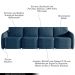 Sofá Cama Modulado Retrátil e Reclinável Decorativo Varsóvia 436cm Veludo Azul Marinho G33 - Gran Belo