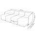 Sofá Cama Modulado Retrátil e Reclinável Decorativo Varsóvia 436cm Veludo Azul Marinho G33 - Gran Belo