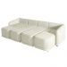Sofá Cama Modulado Retrátil e Reclinável Decorativo Varsóvia 436cm Veludo Bege G33 - Gran Belo
