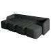 Sofá Cama Modulado Retrátil e Reclinável Decorativo Varsóvia 436cm Veludo Cinza Chumbo G33 - Gran Belo