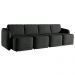 Sofá Cama Modulado Retrátil e Reclinável Decorativo Varsóvia 436cm Veludo Cinza Chumbo G33 - Gran Belo