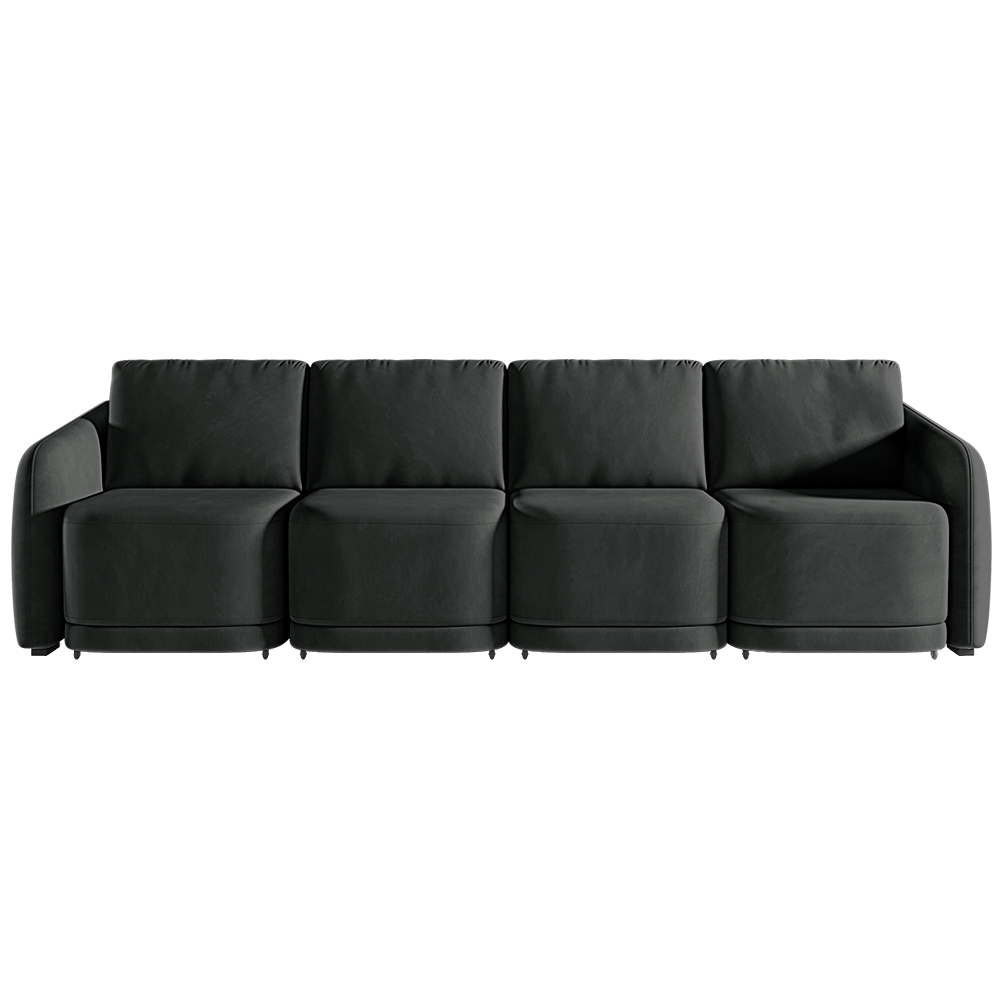 Sofá Cama Modulado Retrátil e Reclinável Decorativo Varsóvia 436cm Veludo Cinza Chumbo G33 - Gran Belo