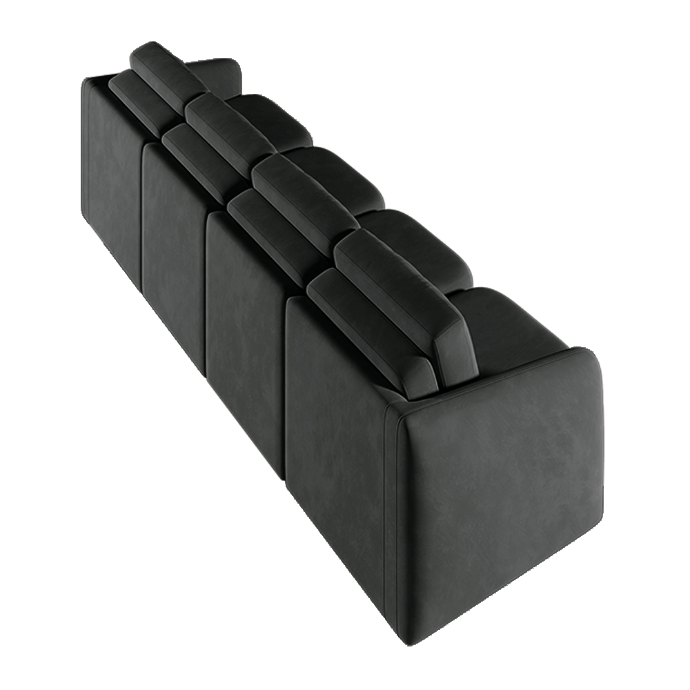 Sofá Cama Modulado Retrátil e Reclinável Decorativo Varsóvia 436cm Veludo Cinza Chumbo G33 - Gran Belo