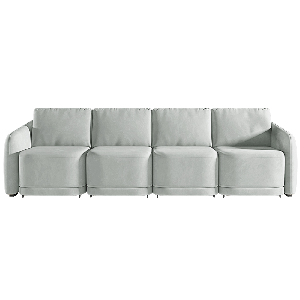 Sofá Cama Modulado Retrátil e Reclinável Decorativo Varsóvia 436cm Veludo Cinza G33 - Gran Belo