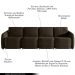Sofá Cama Modulado Retrátil e Reclinável Decorativo Varsóvia 436cm Veludo Marrom G33 - Gran Belo