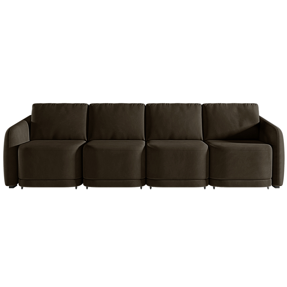 Sofá Cama Modulado Retrátil e Reclinável Decorativo Varsóvia 436cm Veludo Marrom G33 - Gran Belo