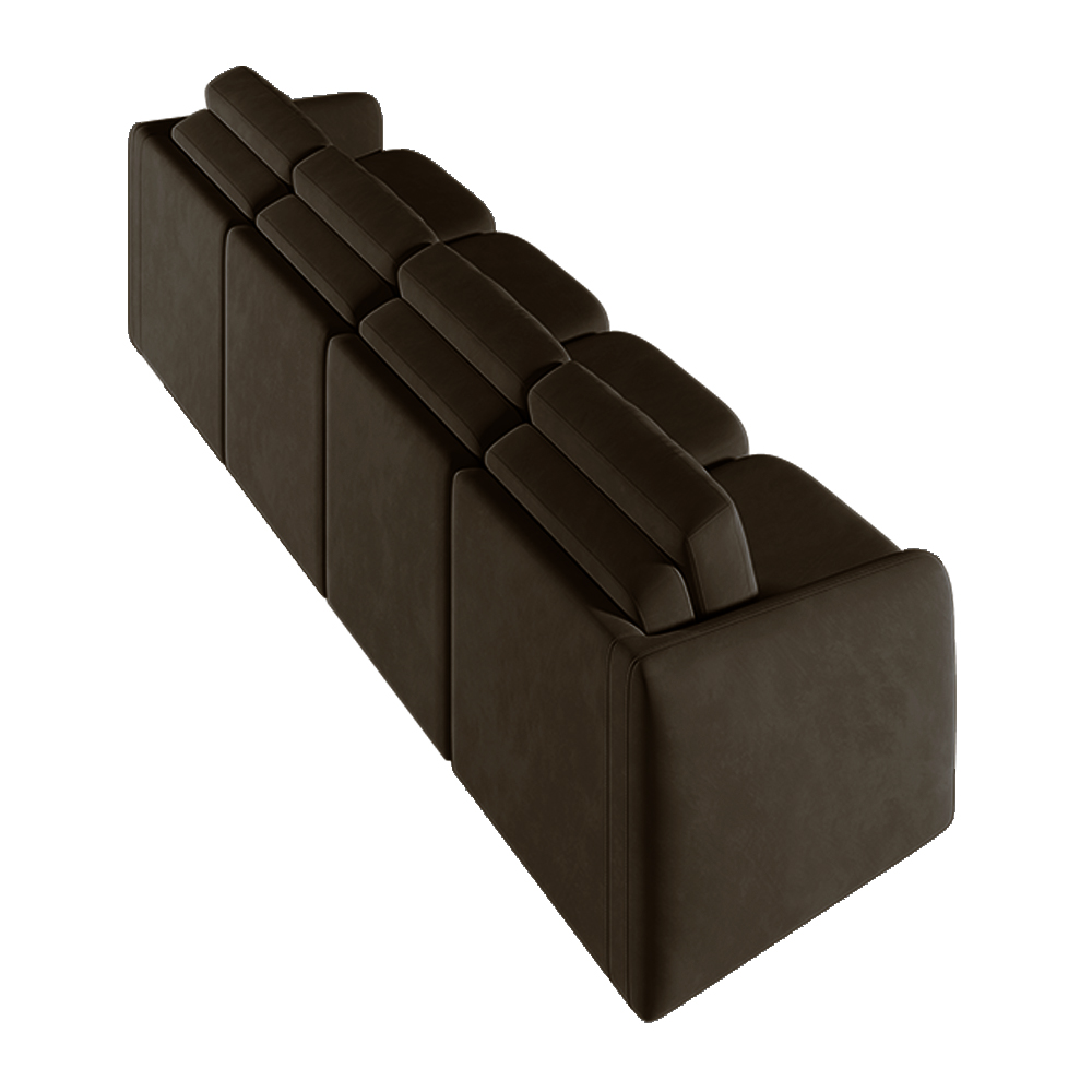 Sofá Cama Modulado Retrátil e Reclinável Decorativo Varsóvia 436cm Veludo Marrom G33 - Gran Belo