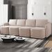 Sofá Cama Modulado Retrátil e Reclinável Decorativo Varsóvia 436cm Veludo Rosê G33 - Gran Belo