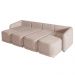 Sofá Cama Modulado Retrátil e Reclinável Decorativo Varsóvia 436cm Veludo Rosê G33 - Gran Belo