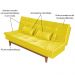 Sofá Cama Reclinável 2 Lugares Change Veludo Amarelo G30 - Gran Belo