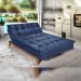 Sofá Cama Reclinável 2 Lugares Change Veludo Azul G30 - Gran Belo