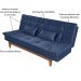 Sofá Cama Reclinável 2 Lugares Change Veludo Azul G30 - Gran Belo