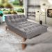 Sofá Cama Reclinável 2 Lugares Change Veludo Cinza G30 - Gran Belo