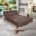 Sofá Cama Reclinável 2 Lugares Change Veludo Marrom G30 - Gran Belo