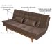 Sofá Cama Reclinável 2 Lugares Change Veludo Marrom G30 - Gran Belo