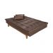 Sofá Cama Reclinável 2 Lugares Change Veludo Marrom G30 - Gran Belo