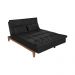 Sofá Cama Reclinável 2 Lugares Change Veludo Preto G30 - Gran Belo