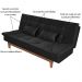Sofá Cama Reclinável 2 Lugares Change Veludo Preto G30 - Gran Belo