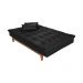 Sofá Cama Reclinável 2 Lugares Change Veludo Preto G30 - Gran Belo