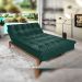 Sofá Cama Reclinável 2 Lugares Change Veludo Verde G30 - Gran Belo