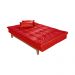Sofá Cama Reclinável 2 Lugares Change Veludo Vermelho G30 - Gran Belo