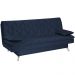 Sofá Cama Sala de Estar 193cm Belinda com Pés Alumínio Veludo Azul Marinho G45 - Gran Belo