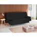 Sofá Cama Sala de Estar 193cm Belinda com Pés Alumínio Veludo Preto G45 - Gran Belo