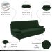 Sofá Cama Sala de Estar 193cm Belinda com Pés Alumínio Veludo Verde G45 - Gran Belo