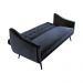 Sofá Cama Sala de Estar Pés Palito Cuddle Veludo Azul Marinho G17 - Gran Belo