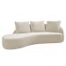 Sofá Chaise Decorativa Emilia 250cm com Almofadas Linho Bege Claro G92 - Gran Belo