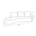 Sofá Chaise Decorativa Emilia 250cm com Almofadas Linho Bege Claro G92 - Gran Belo