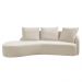 Sofá Chaise Decorativa Emilia 250cm com Almofadas Linho Bege Claro G92 - Gran Belo