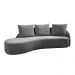 Sofá Chaise Decorativa Emilia 270cm com Almofadas Linho Cinza G92 - Gran Belo