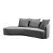 Sofá Chaise Decorativa Emilia 270cm com Almofadas Linho Cinza G92 - Gran Belo