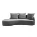Sofá Chaise Decorativa Emilia 270cm com Almofadas Linho Cinza G92 - Gran Belo