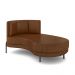 Sofá Chaise Lado Direito Downey Sala de Estar PU Marrom G15 - Gran Belo