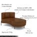 Sofá Chaise Lado Direito Downey Sala de Estar PU Marrom G15 - Gran Belo