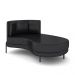 Sofá Chaise Lado Direito Downey Sala de Estar PU Preto G15 - Gran Belo