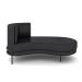 Sofá Chaise Lado Direito Downey Sala de Estar PU Preto G15 - Gran Belo