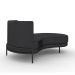 Sofá Chaise Lado Direito Downey Sala de Estar PU Preto G15 - Gran Belo