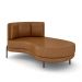 Sofá Chaise Lado Direito Downey Sala de Estar PU Whisky G15 - Gran Belo