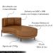Sofá Chaise Lado Direito Downey Sala de Estar PU Whisky G15 - Gran Belo