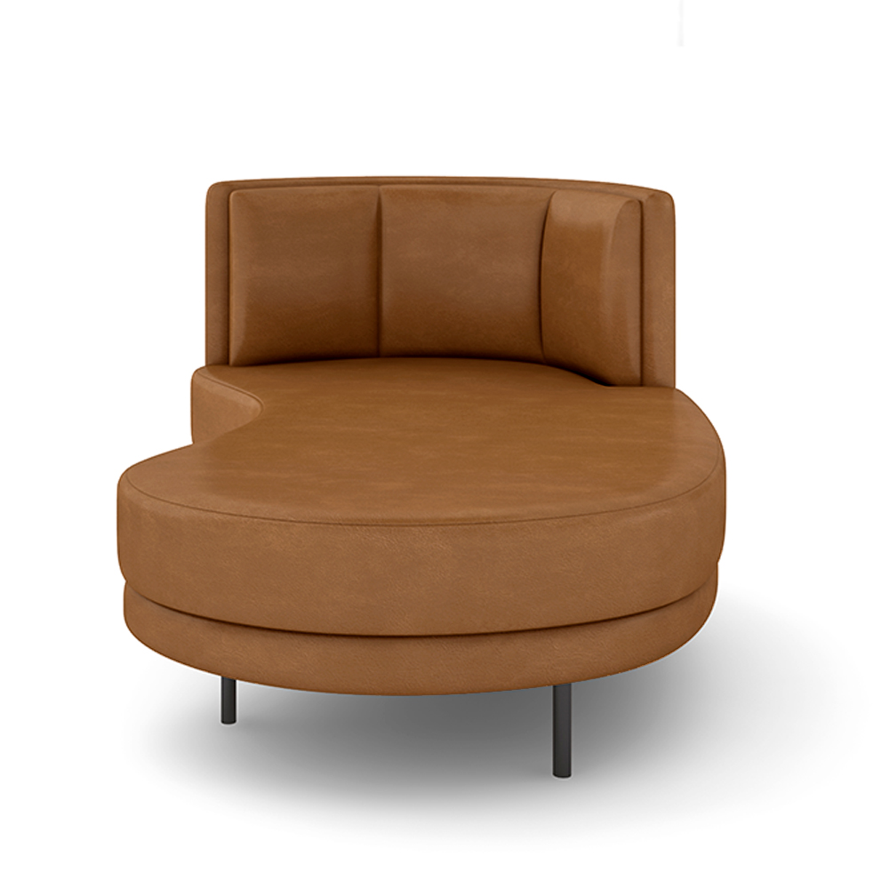 Sofá Chaise Lado Direito Downey Sala de Estar PU Whisky G15 - Gran Belo