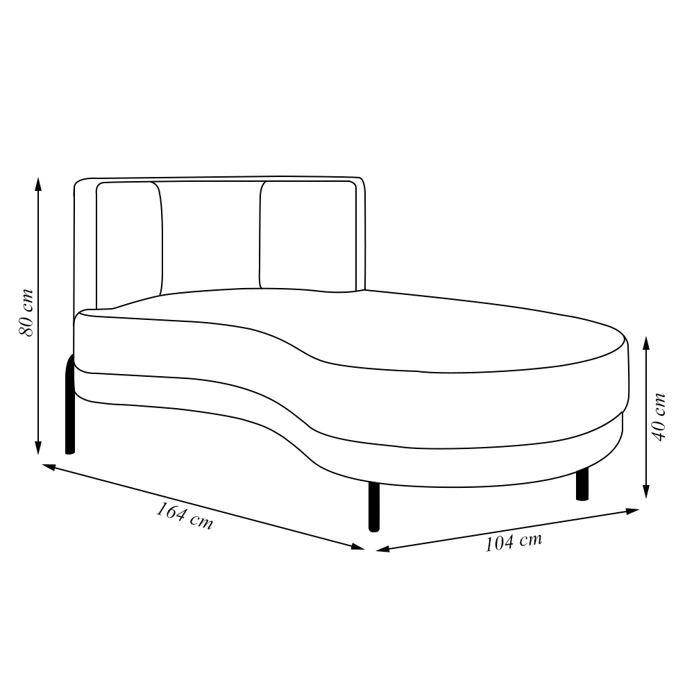Sofá Chaise Lado Direito Downey Sala de Estar Veludo Azul G15 - Gran Belo