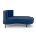 Sofá Chaise Lado Direito Downey Sala de Estar Veludo Azul G15 - Gran Belo