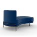 Sofá Chaise Lado Direito Downey Sala de Estar Veludo Azul G15 - Gran Belo