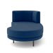 Sofá Chaise Lado Direito Downey Sala de Estar Veludo Azul G15 - Gran Belo